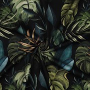 CANVAS DIGITAL TROPICAL LEAVES BLACK (thumbnail) #3
