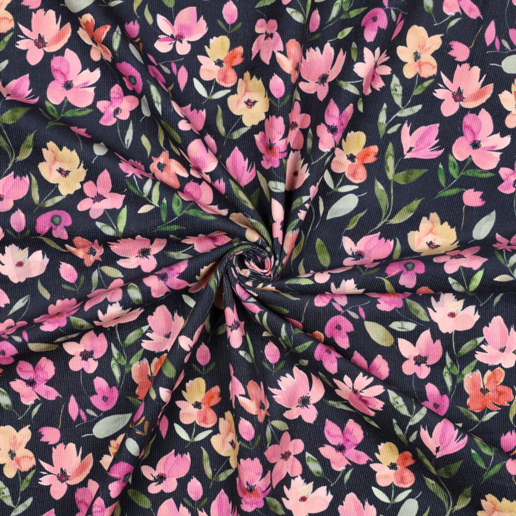 BABYCORD DIGITAL FLOWERS NAVY (high resolution) #3
