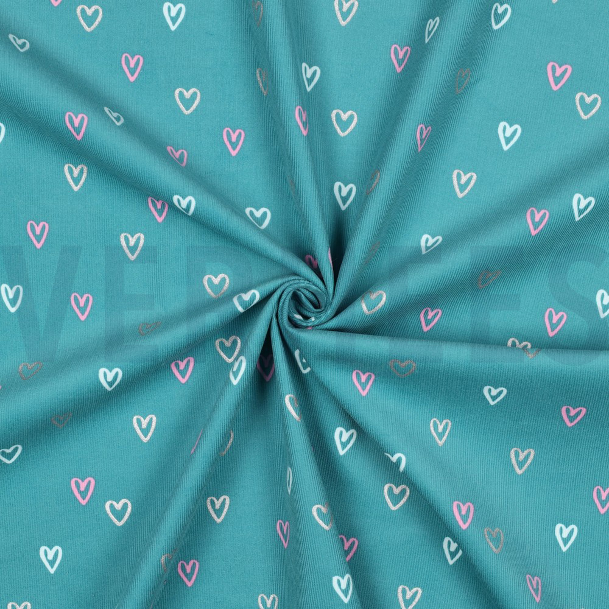 BABYCORD FOIL HEARTS PETROL (high resolution) #3