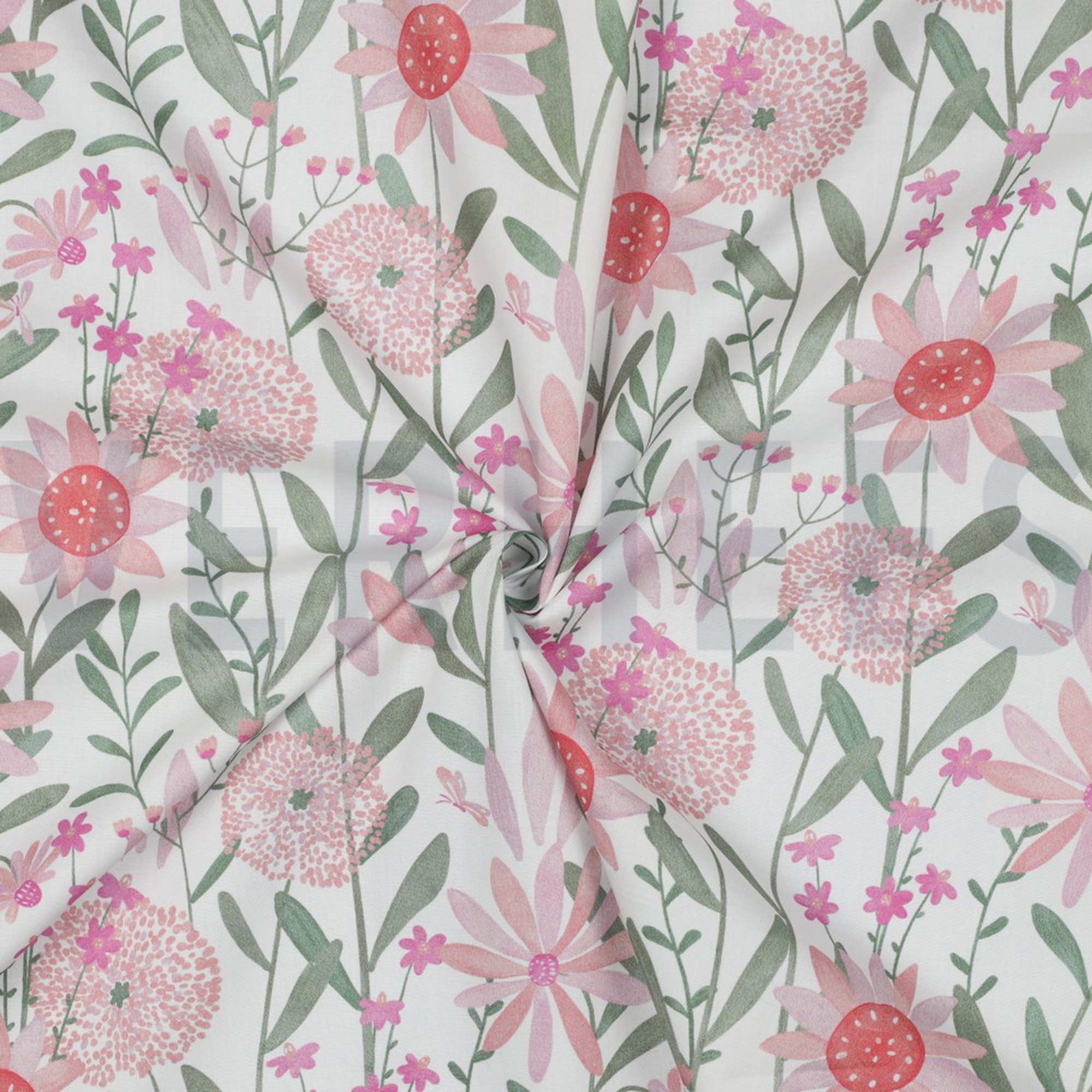 FINE POPLIN DIGITAL FLOWERS WHITE (high resolution) #3