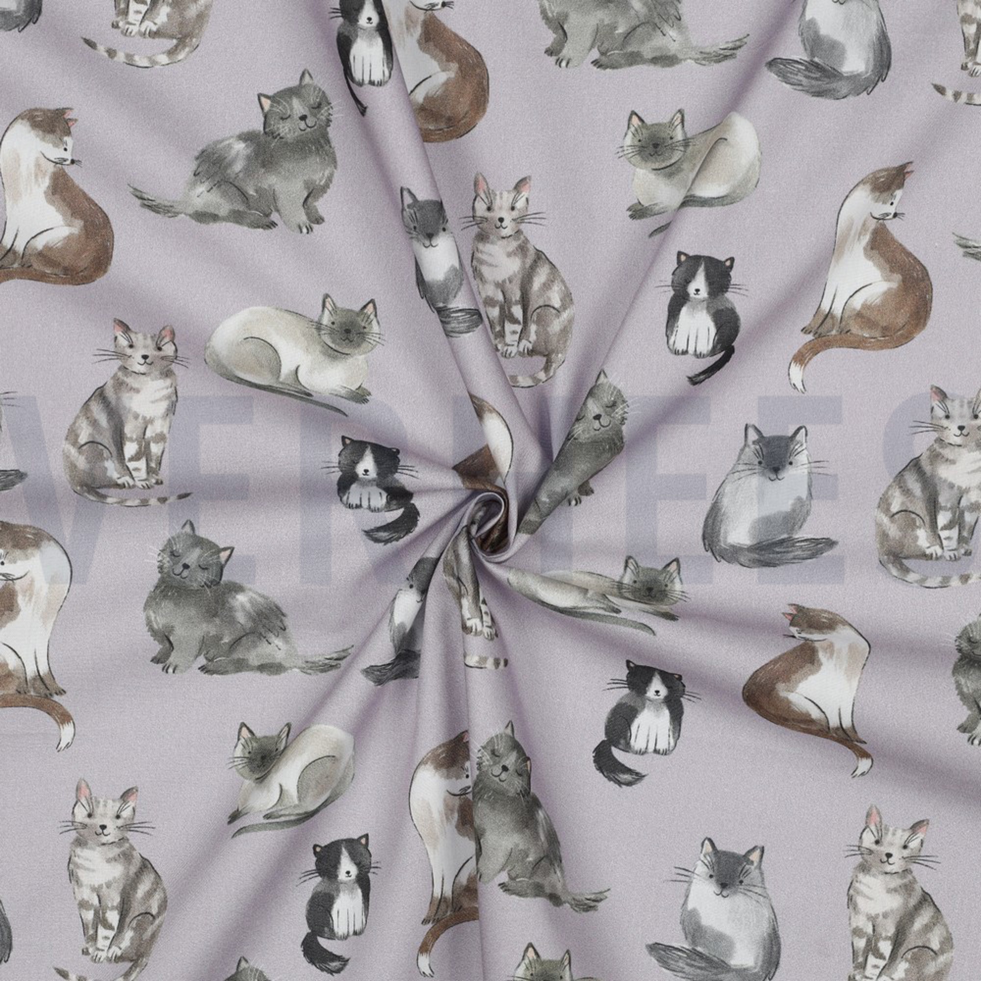 FINE POPLIN DIGITAL CATS LAVENDER (high resolution) #3