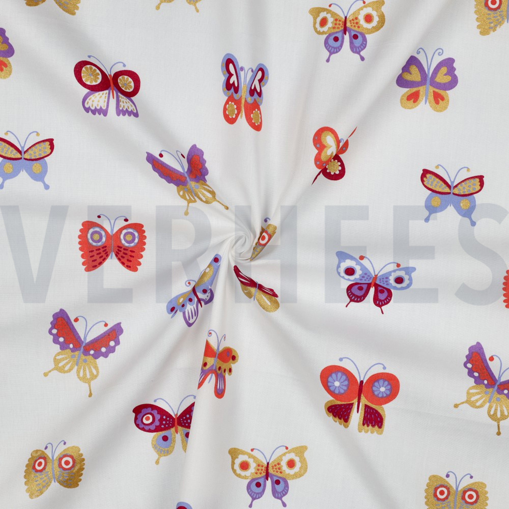 FINE POPLIN FOIL BUTTERFLIES WHITE (high resolution) #3