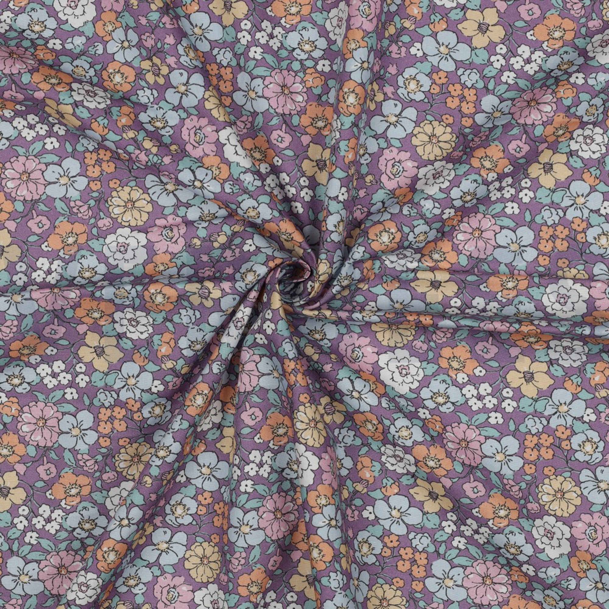 FINE POPLIN GOTS FLOWERS PURPLE (high resolution) #3