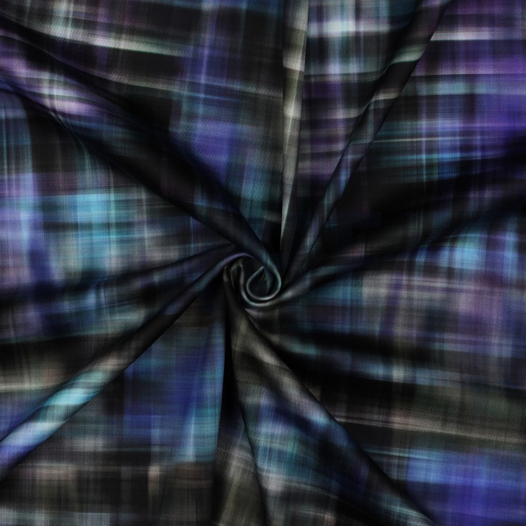 COTTON SATIN DIGITAL CHECK BLACK #3