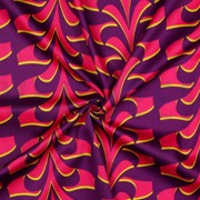 COTTON SATIN ABSTRACT FLOWERS DARK PURPLE (thumbnail) #3