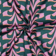 COTTON SATIN ABSTRACT FLOWERS DARK GREEN (thumbnail) #3