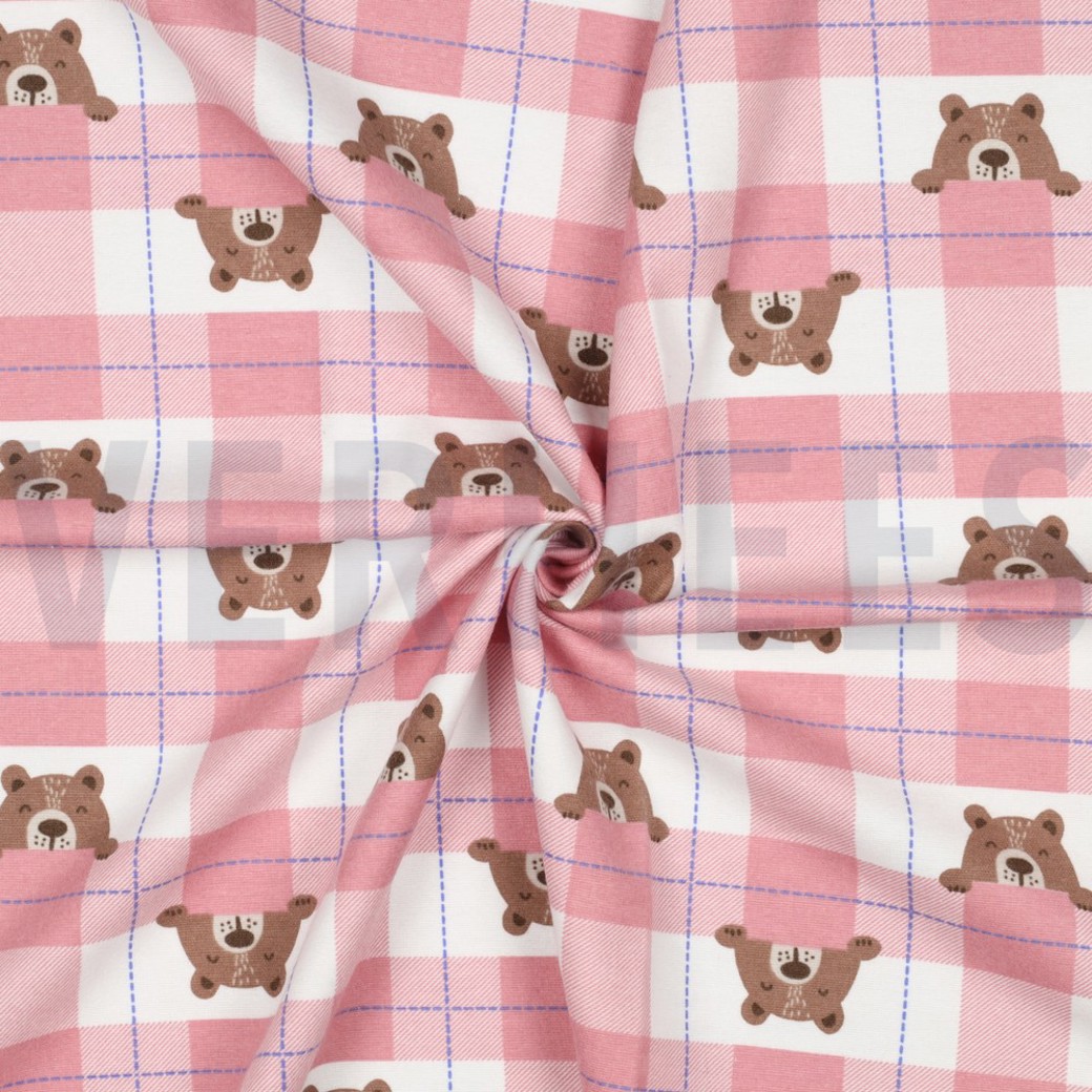 FLANNEL BEAR CHECK LIGHT PINK #3