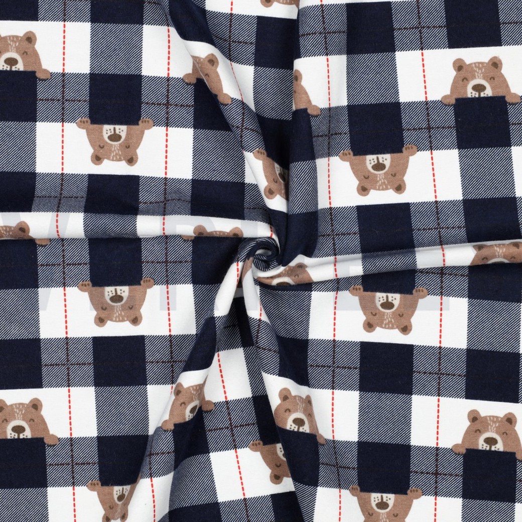 FLANNEL BEAR CHECK NAVY #3