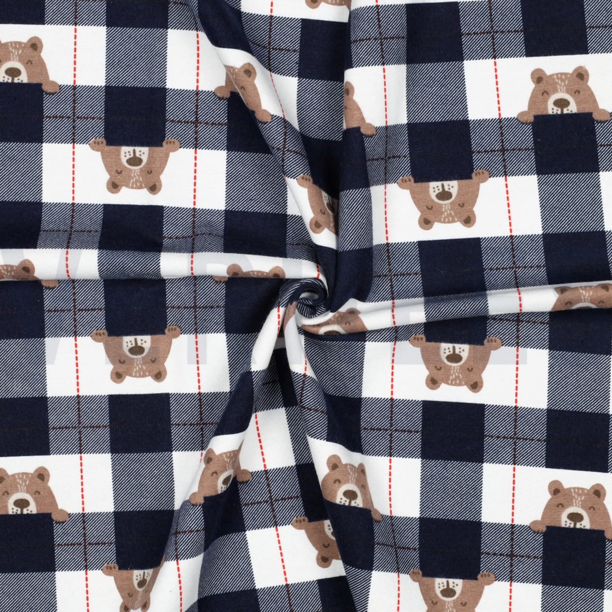 FLANNEL BEAR CHECK NAVY (high resolution) #3