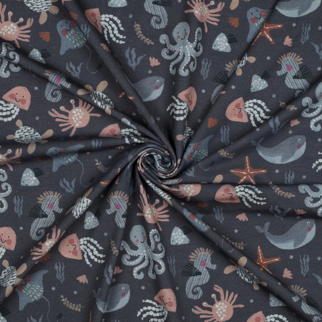 JERSEY DIGITAL OCEAN ANIMALS BLUE #3