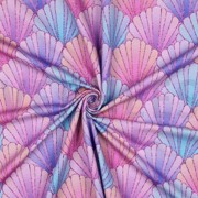 FRENCH TERRY DIGITAL SEASHELLS PURPLE (thumbnail) #3