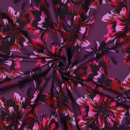 SWEAT DIGITAL BLUMEN DUNKELVIOLETT #7