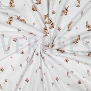 JERSEY DIGITAL RABBITS AND FLOWERS WHITE (thumbnail) #3
