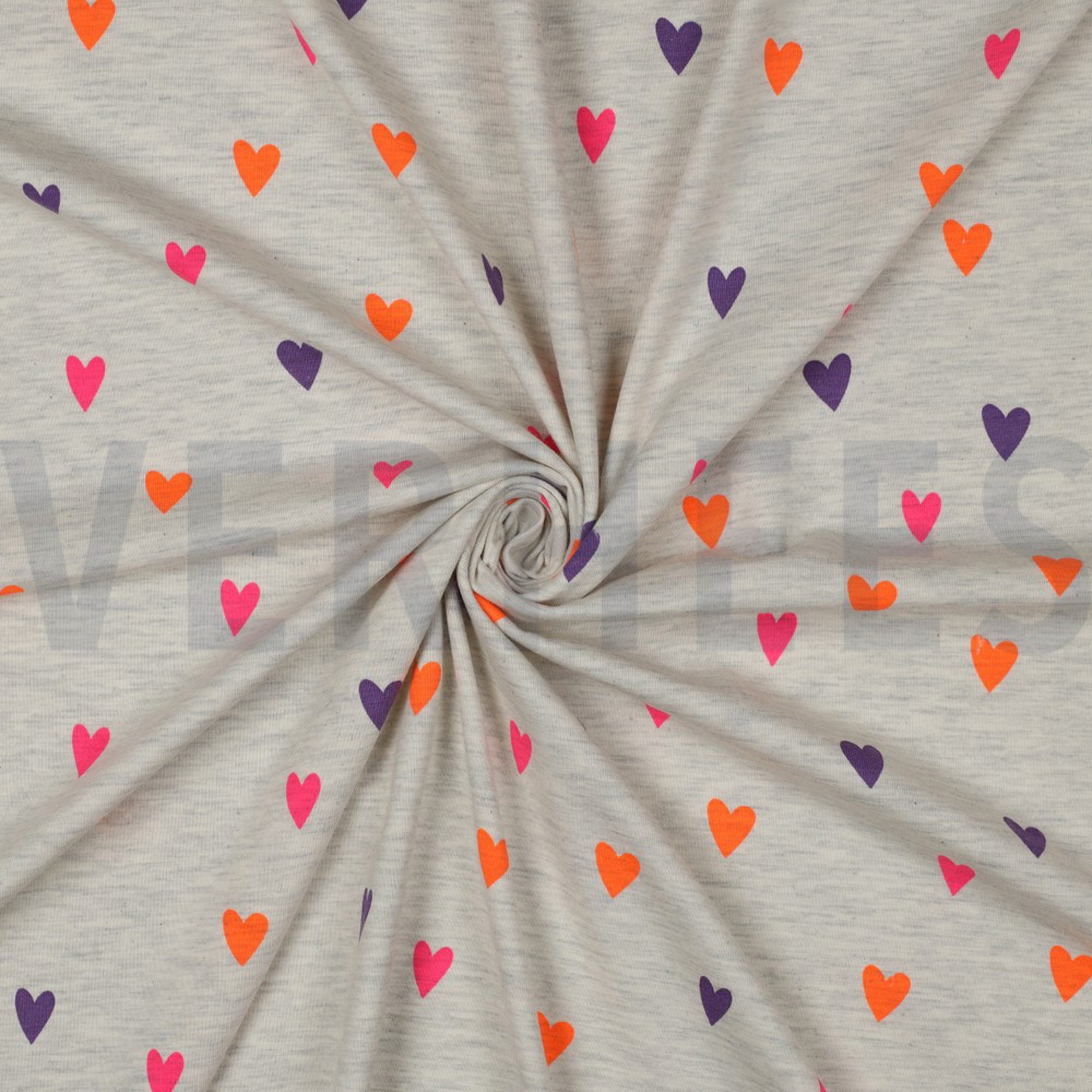 JERSEY MELANGE NEON HEARTS ECRU MELANGE (high resolution) #3