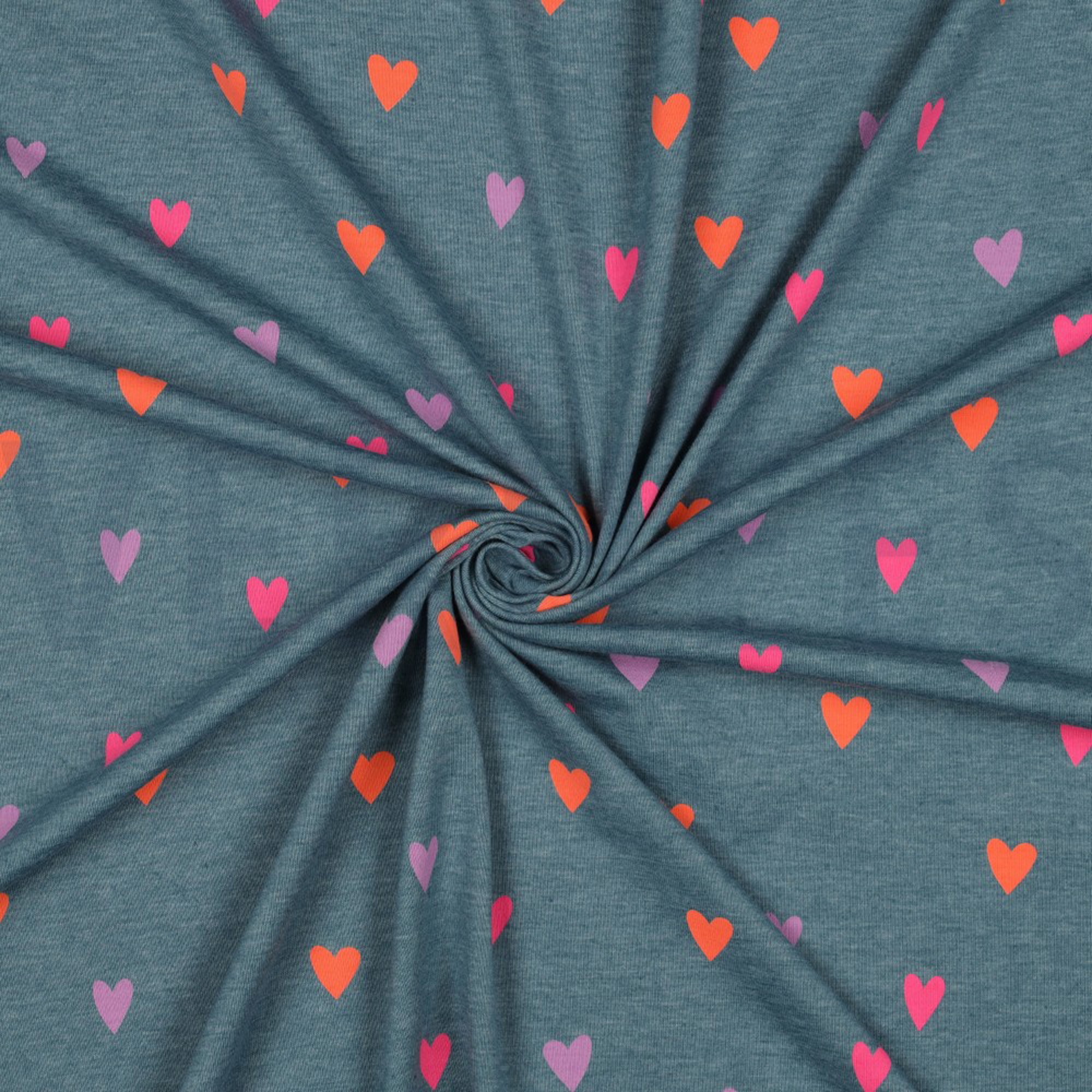 JERSEY MELANGE NEON HEARTS SMOKE BLUE MELANGE (high resolution) #3
