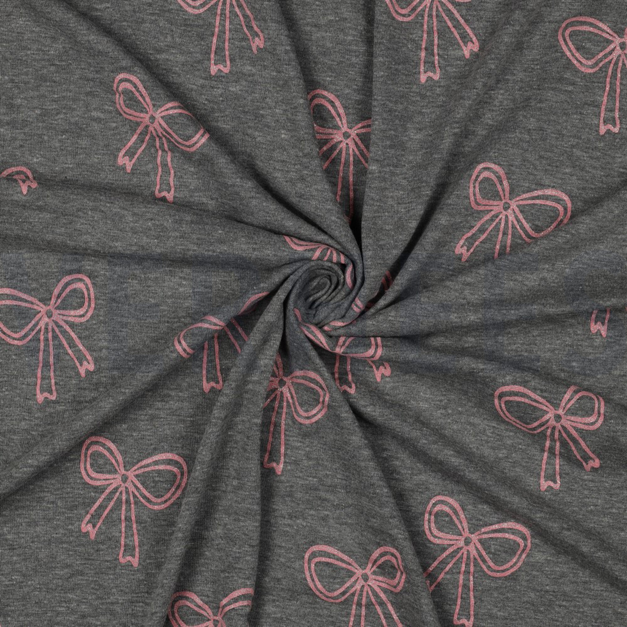 JERSEY MELANGE GLITTER BOWS GREY MELANGE (high resolution) #3