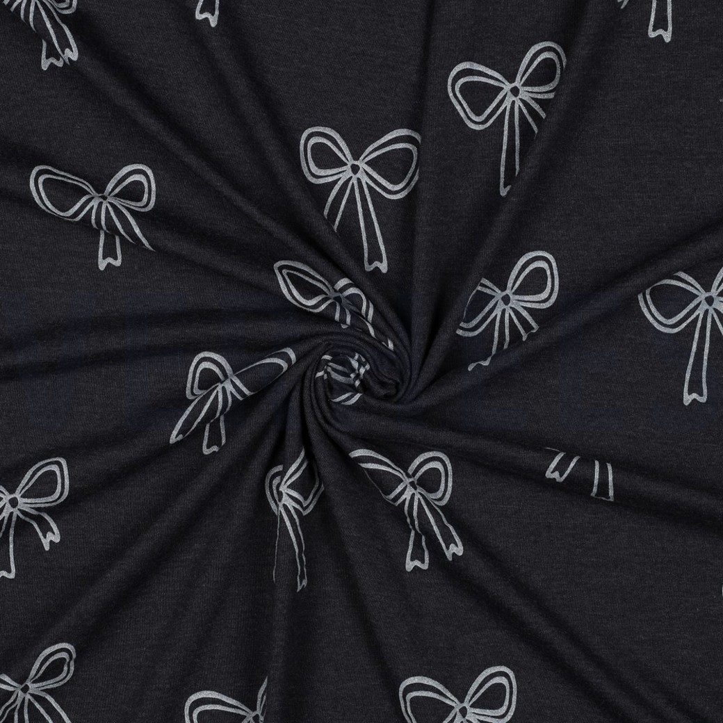 JERSEY MELANGE GLITTER BOWS INDIGO MELANGE #3