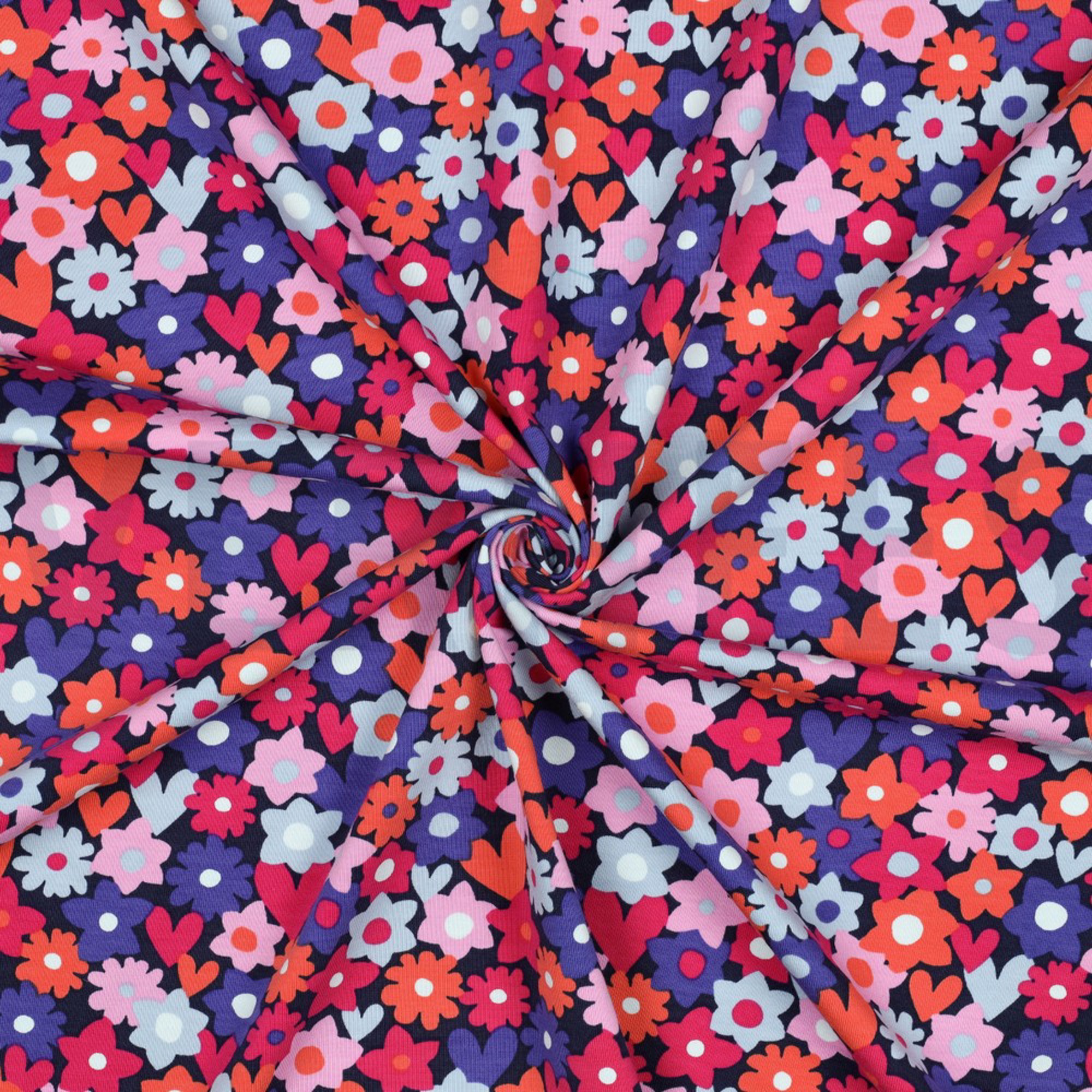 JERSEY FLOWERS BLUE / RED (high resolution) #3