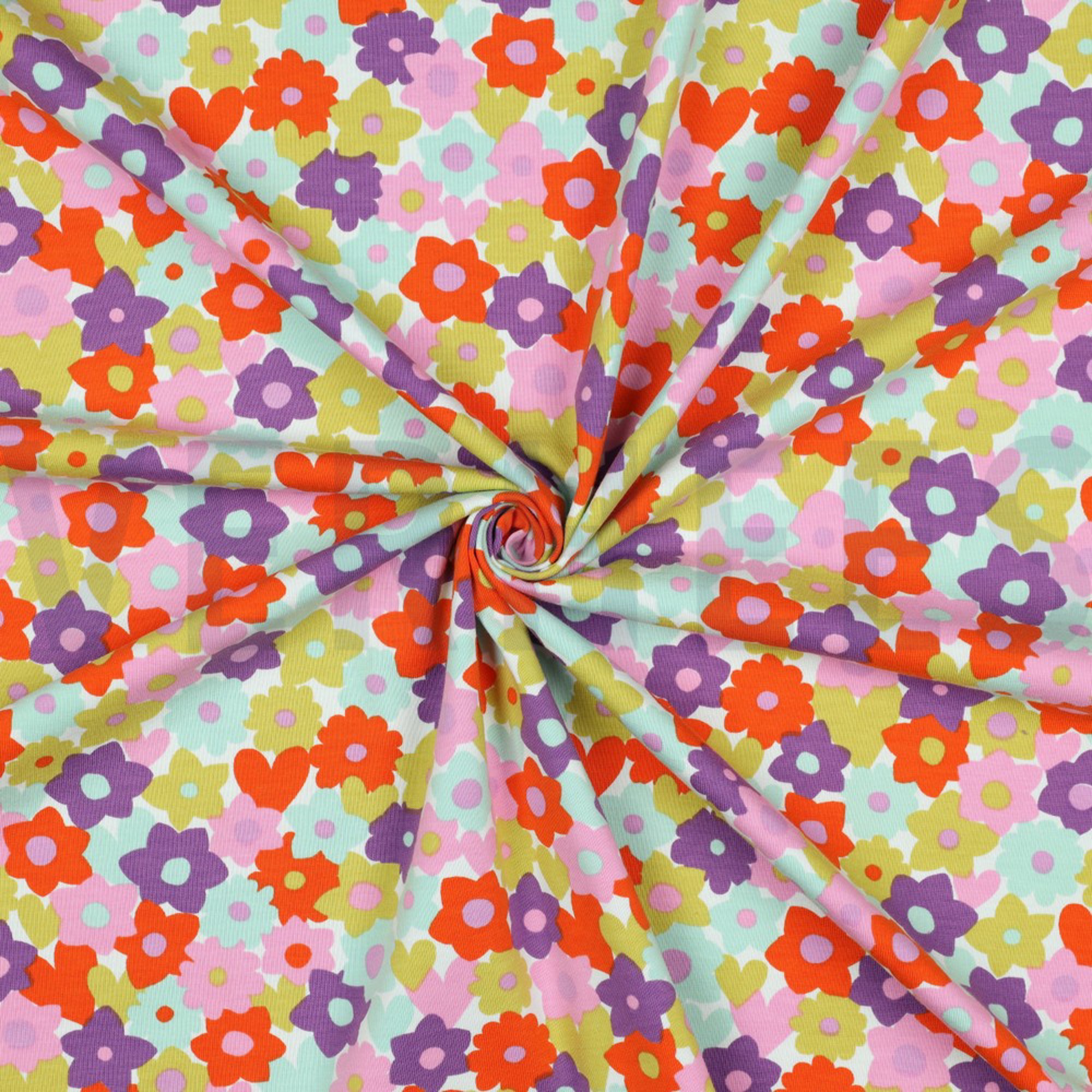 JERSEY FLOWERS RED / LIME (high resolution) #3