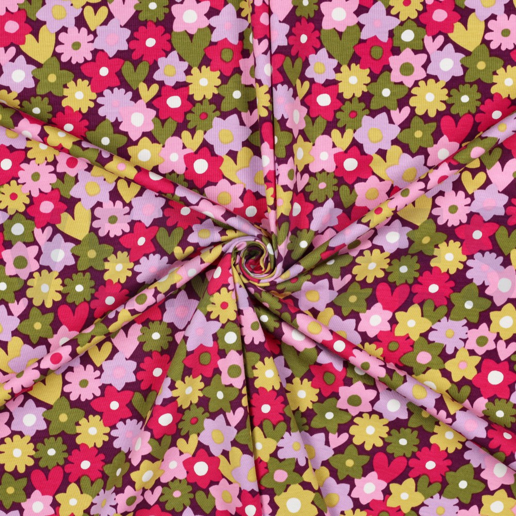 JERSEY FLOWERS GREEN / PINK (high resolution) #3