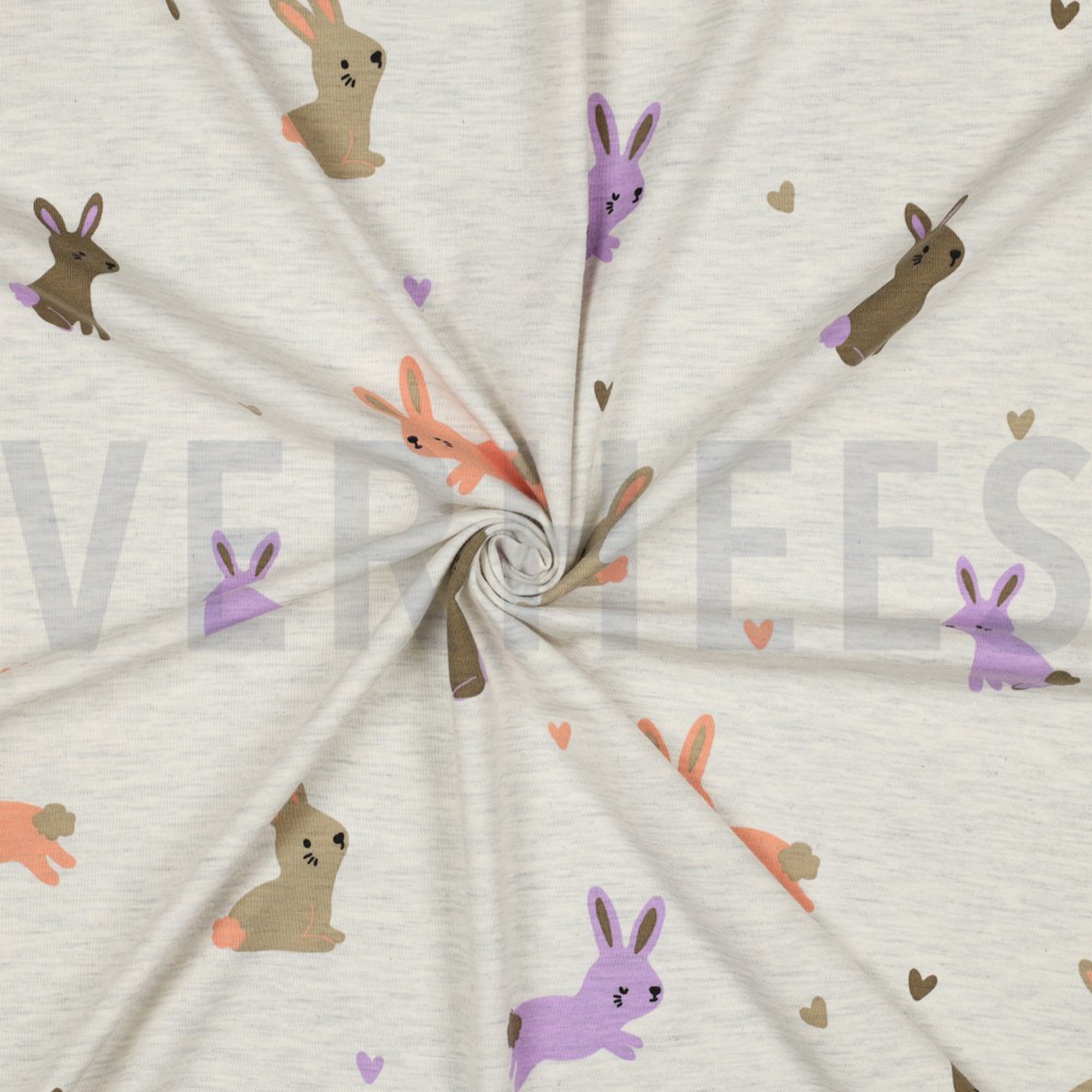 JERSEY MELANGE BUNNIES ECRU MELANGE (high resolution) #3