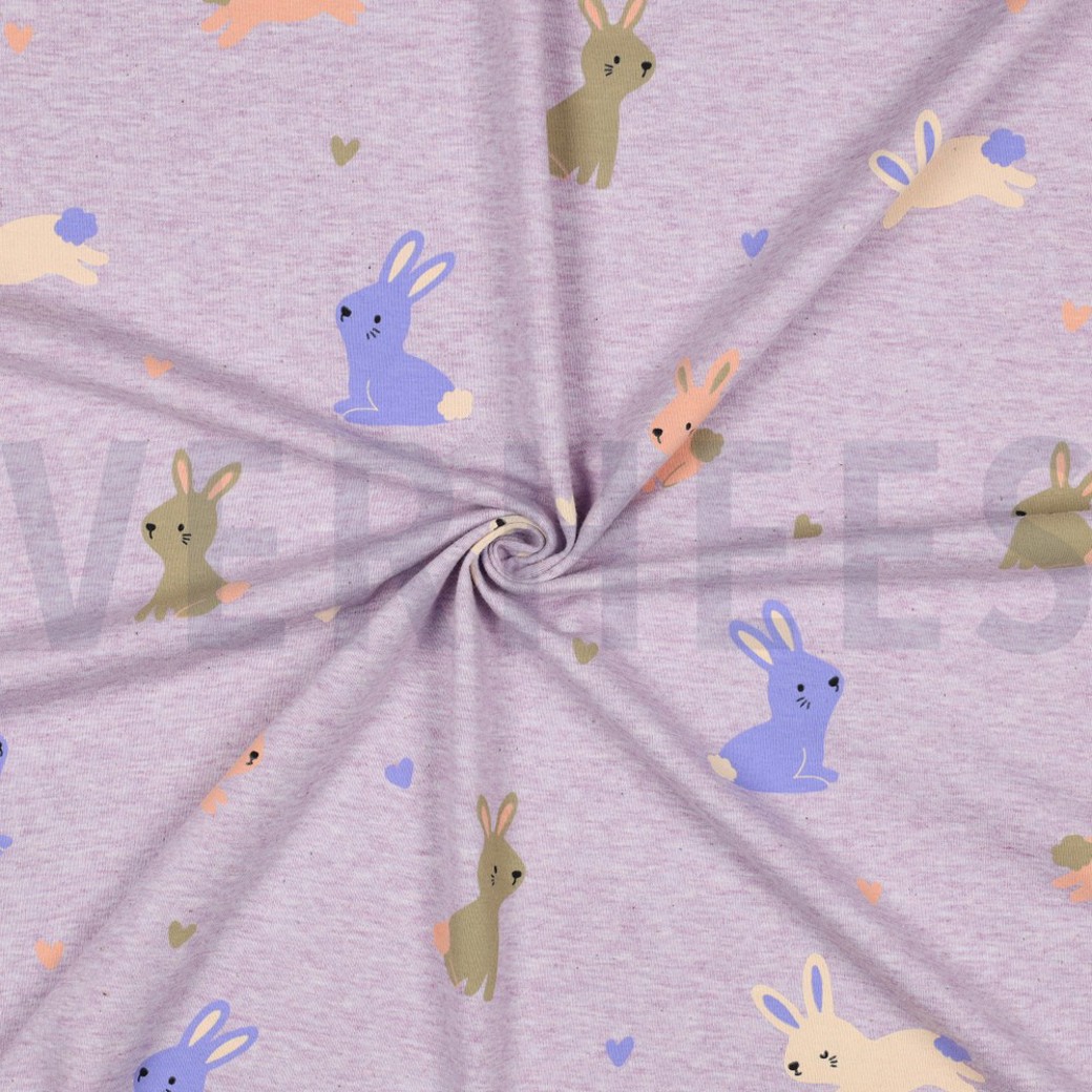 JERSEY MELANGE BUNNIES PURPLE MELANGE #3