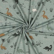 JERSEY MELANGE WATER DINOSAURS DARK MINT MELANGE (thumbnail) #3