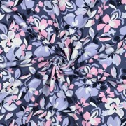 FRENCH TERRY FLOWERS BLUE / PINK (thumbnail) #3