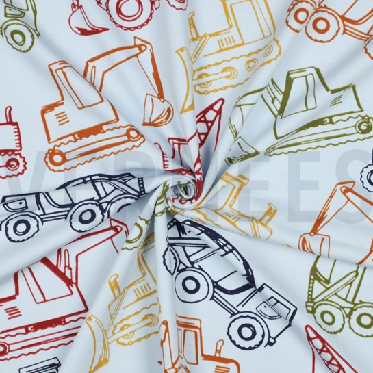 FRENCH TERRY VÉHICULES DE TRAVAIL BLEU CLAIR #7