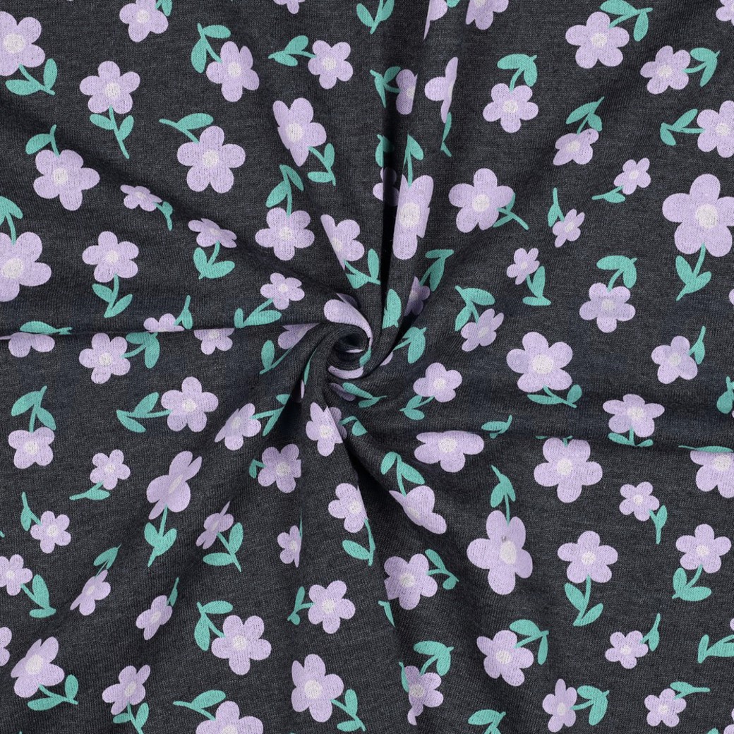 SWEAT MELANGE FLOWERS INDIGO MELANGE #3