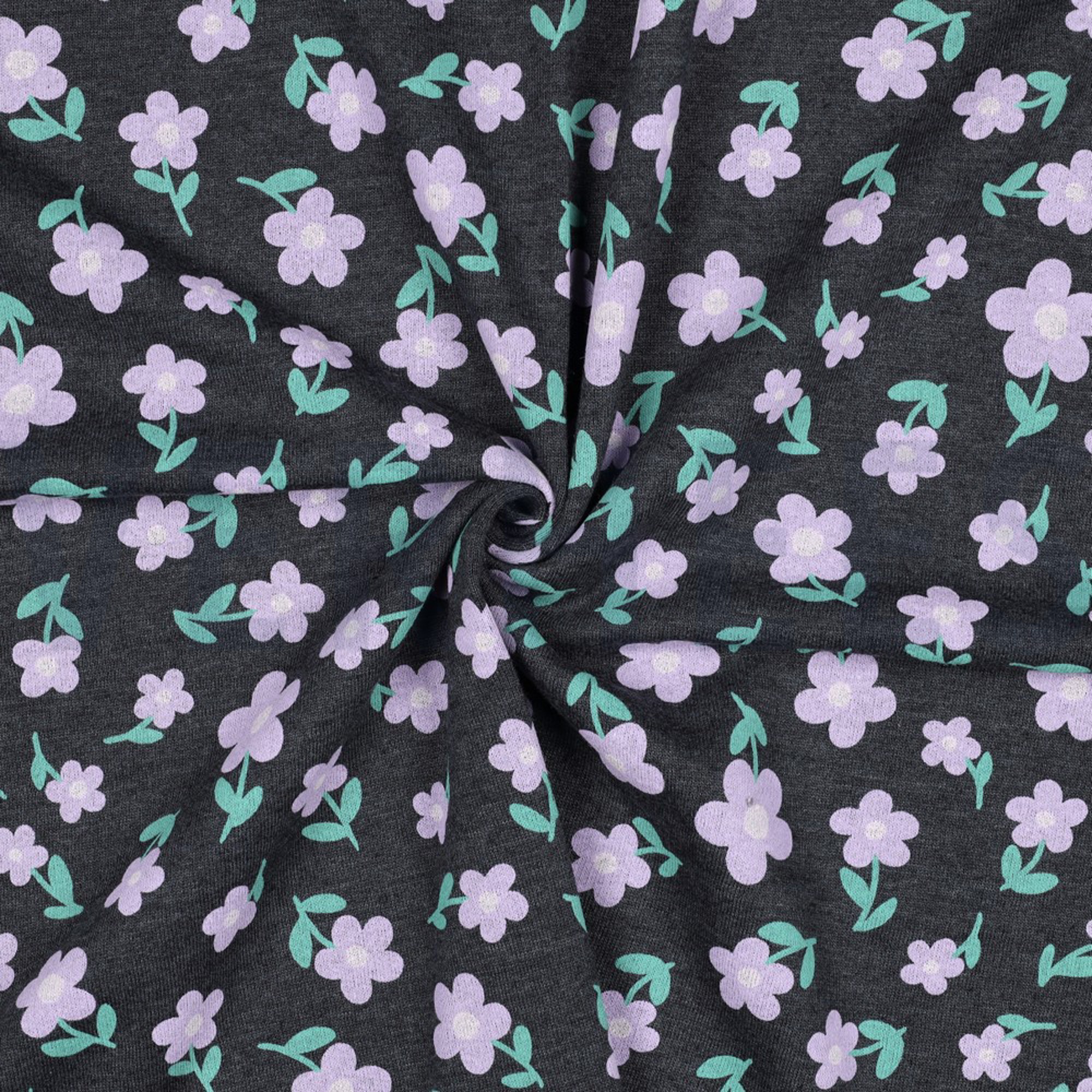 SWEAT MELANGE FLOWERS INDIGO MELANGE (high resolution) #3