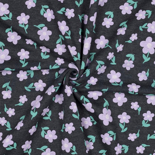 SWEAT MELANGE BLUMEN INDIGO MELIERT #7