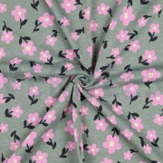 SWEAT MELANGE FLOWERS DARK MINT MELANGE (thumbnail) #3