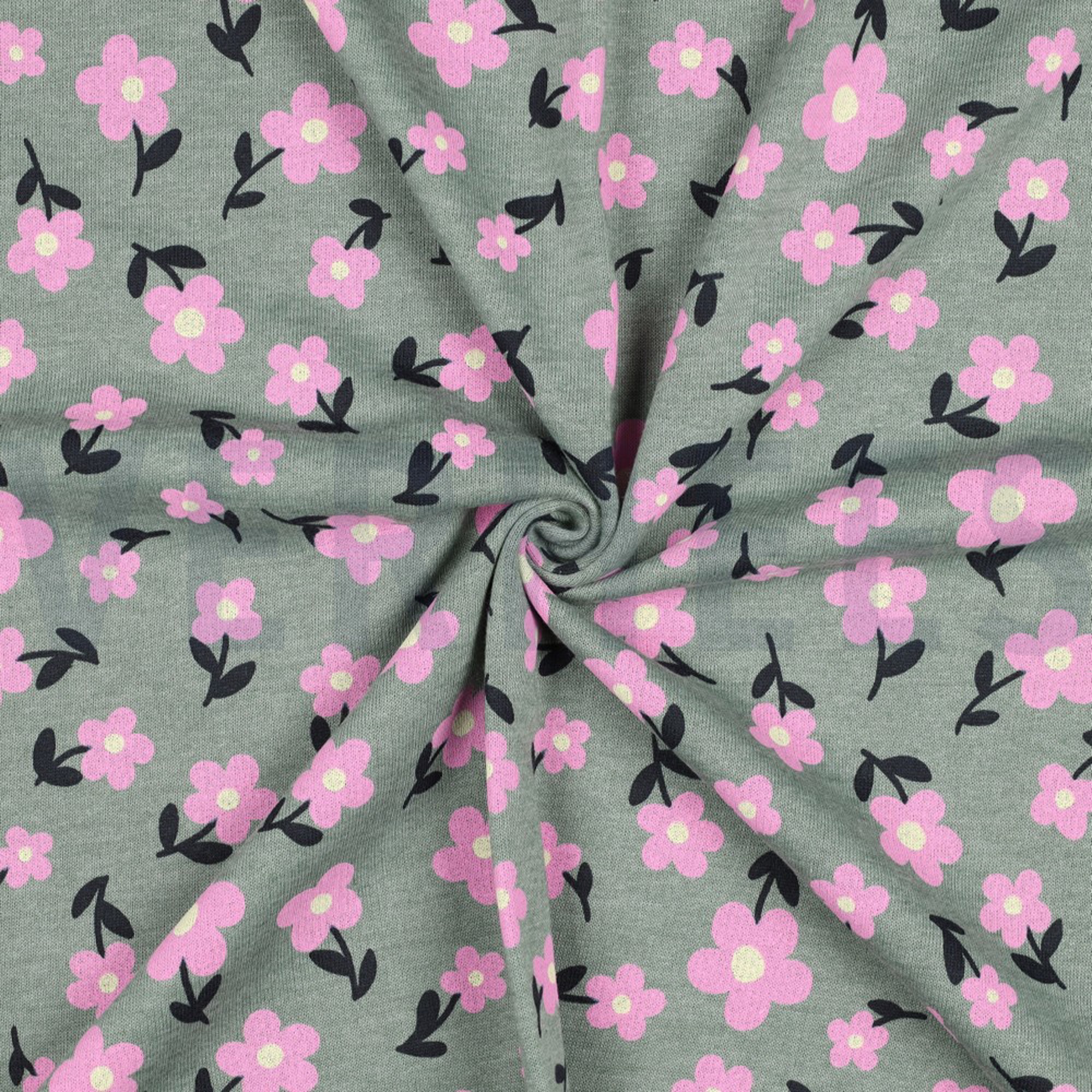 SWEAT MELANGE FLOWERS DARK MINT MELANGE (high resolution) #3