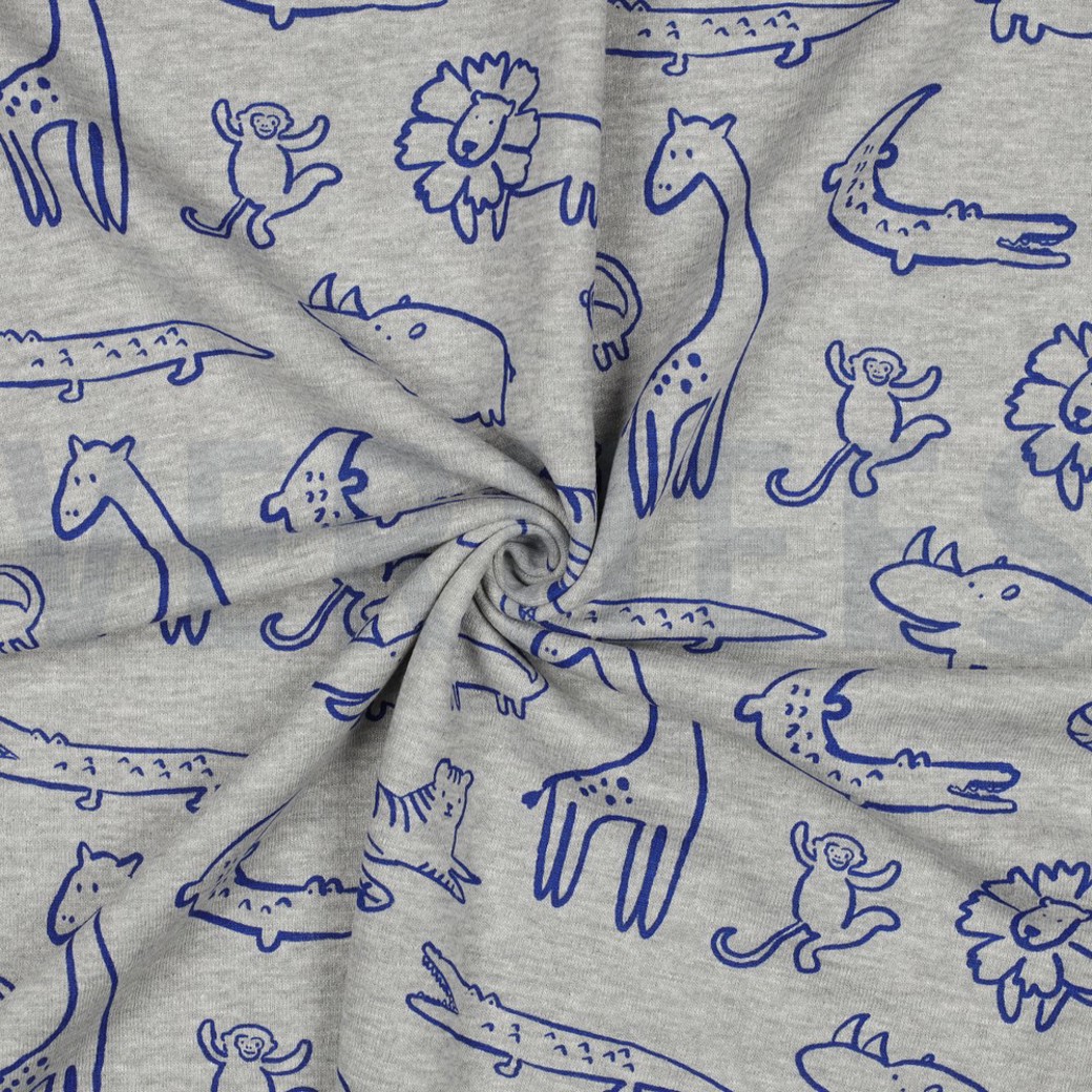 SWEAT MELANGE SAFARI ANIMALS LIGHT GREY MELANGE #3