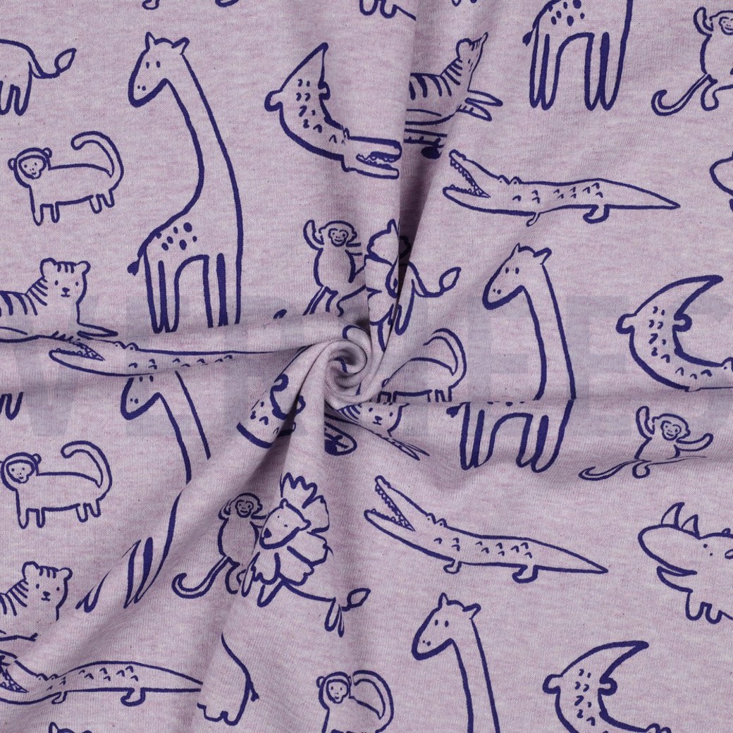SWEAT MELANGE SAFARI ANIMALS PURPLE MELANGE #3