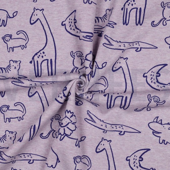 SWEAT MELANGE SAFARI DIEREN PAARS GEMÊLEERD #7