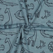 SWEAT MELANGE SAFARI ANIMALS SMOKE BLUE MELANGE (thumbnail) #3