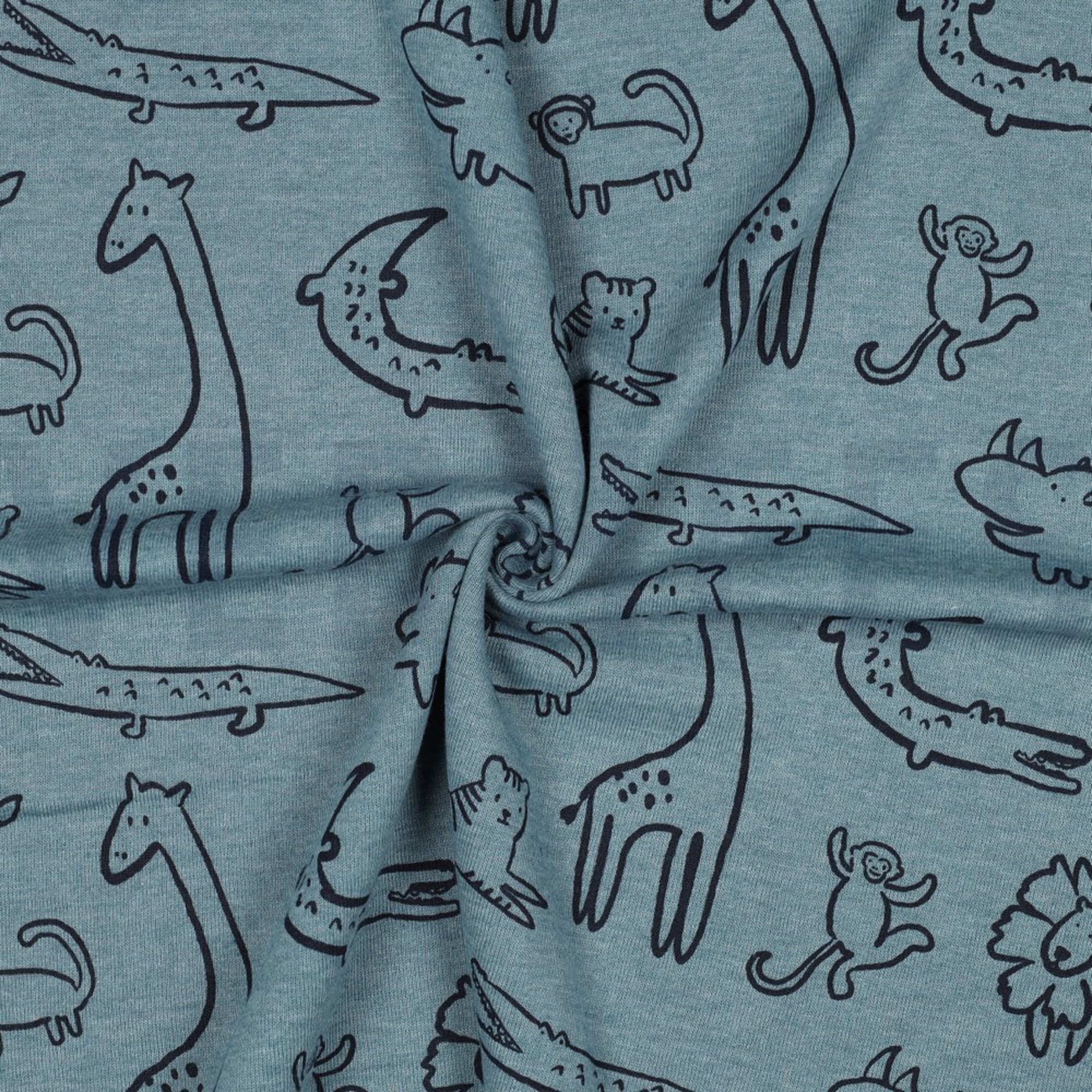 SWEAT MELANGE SAFARI ANIMALS SMOKE BLUE MELANGE (high resolution) #3