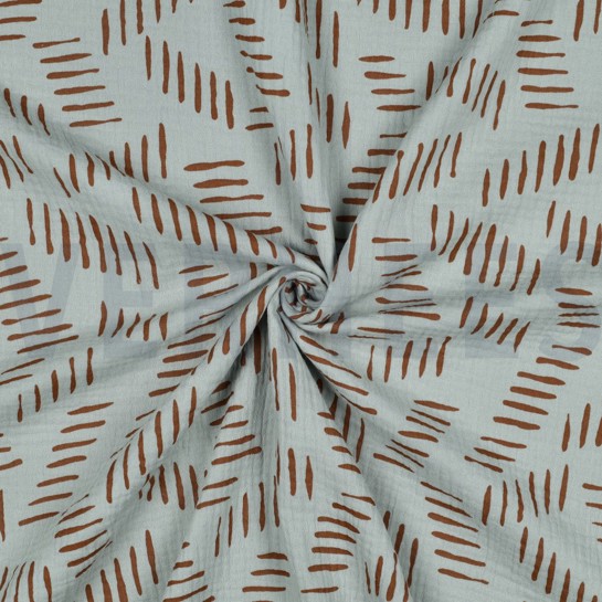 DOUBLE GAZE DE COTON ABSTRAIT VERT NIL #7