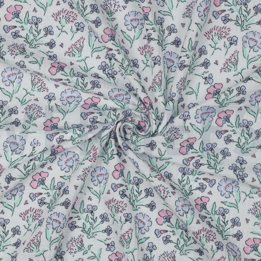 DOUBLE GAUZE FLOWERS OFF WHITE #3