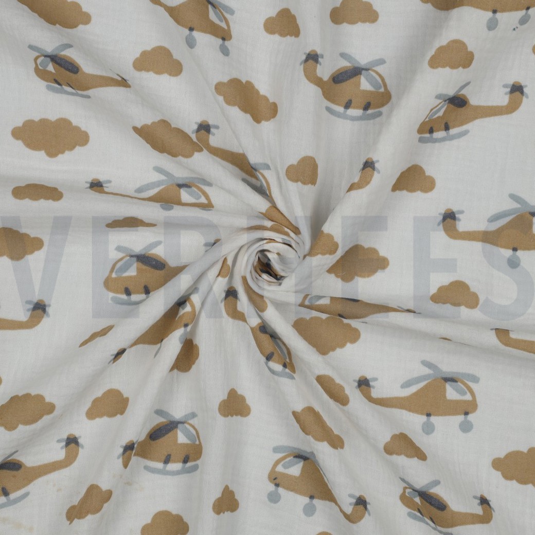 DOUBLE GAUZE HELICOPTERS OFF WHITE #3