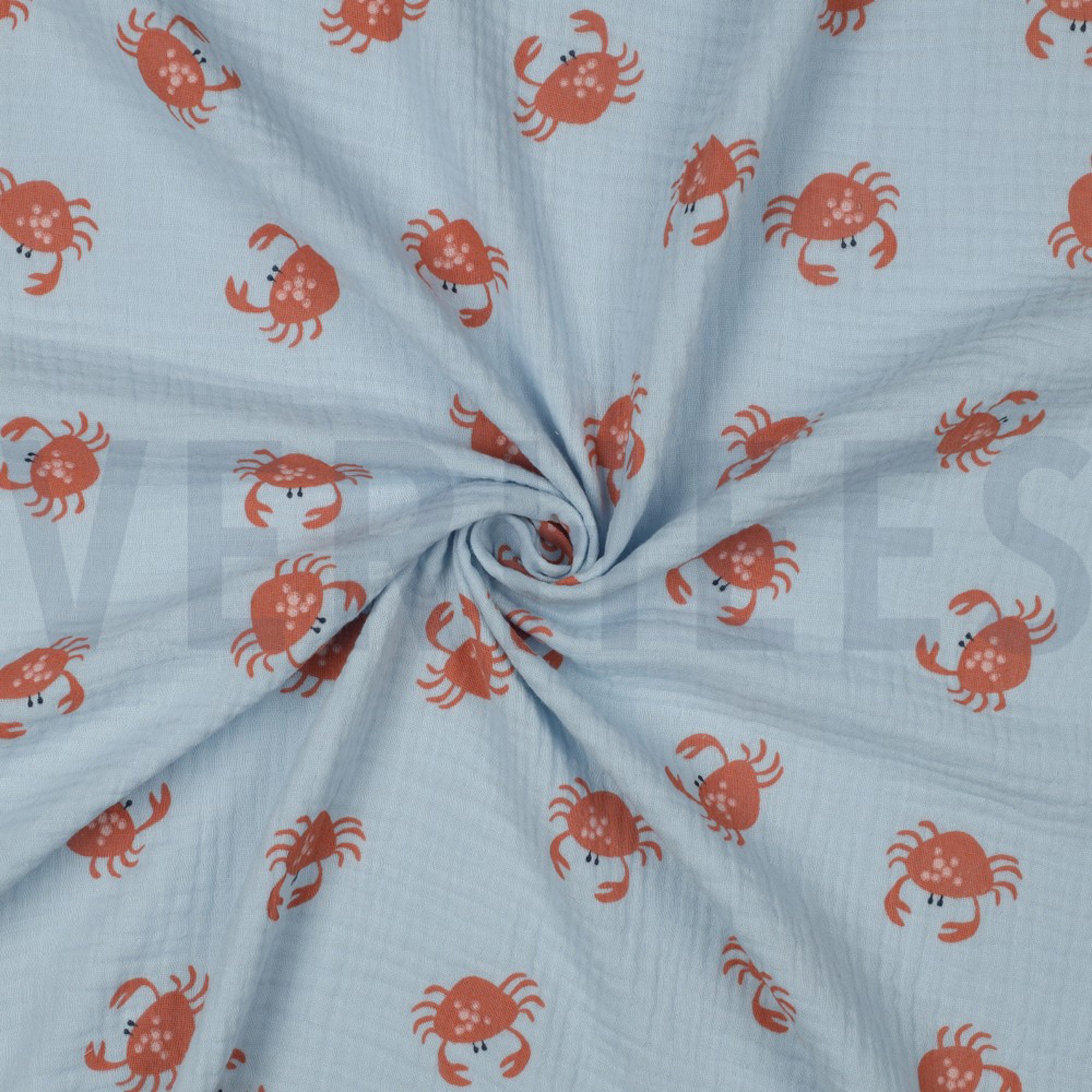 DOUBLE GAUZE GOTS CRABS LIGHT BLUE (high resolution) #3