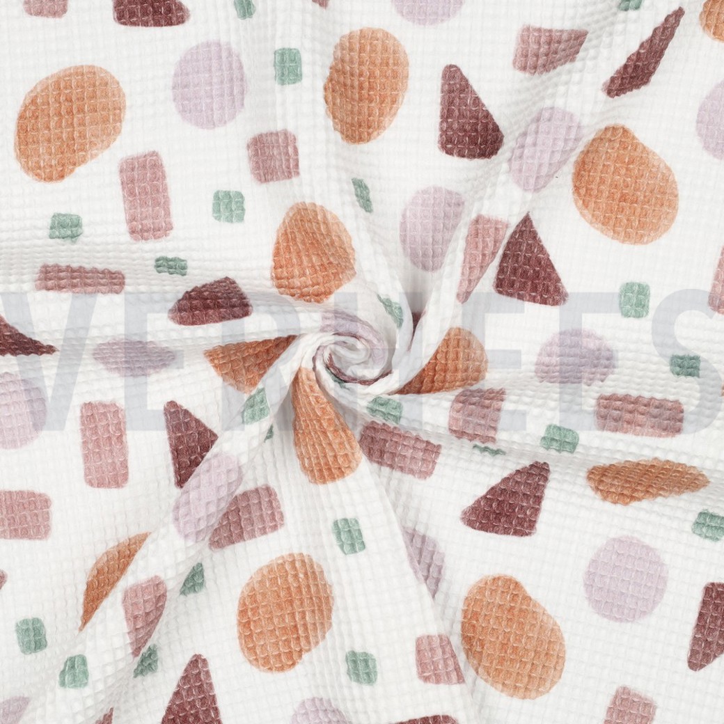 WAFFLE DIGITAL SHAPES WHITE / PINK #3