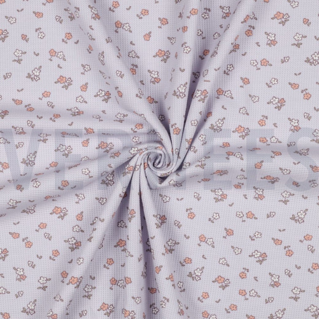 WAFFLE JERSEY FLOWERS LAVENDER #3