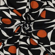 LINEN VISCOSE ABSTRACT BLACK/COGNAC (thumbnail) #3