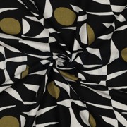 LINEN VISCOSE ABSTRACT BLACK/PICKLE (thumbnail) #3