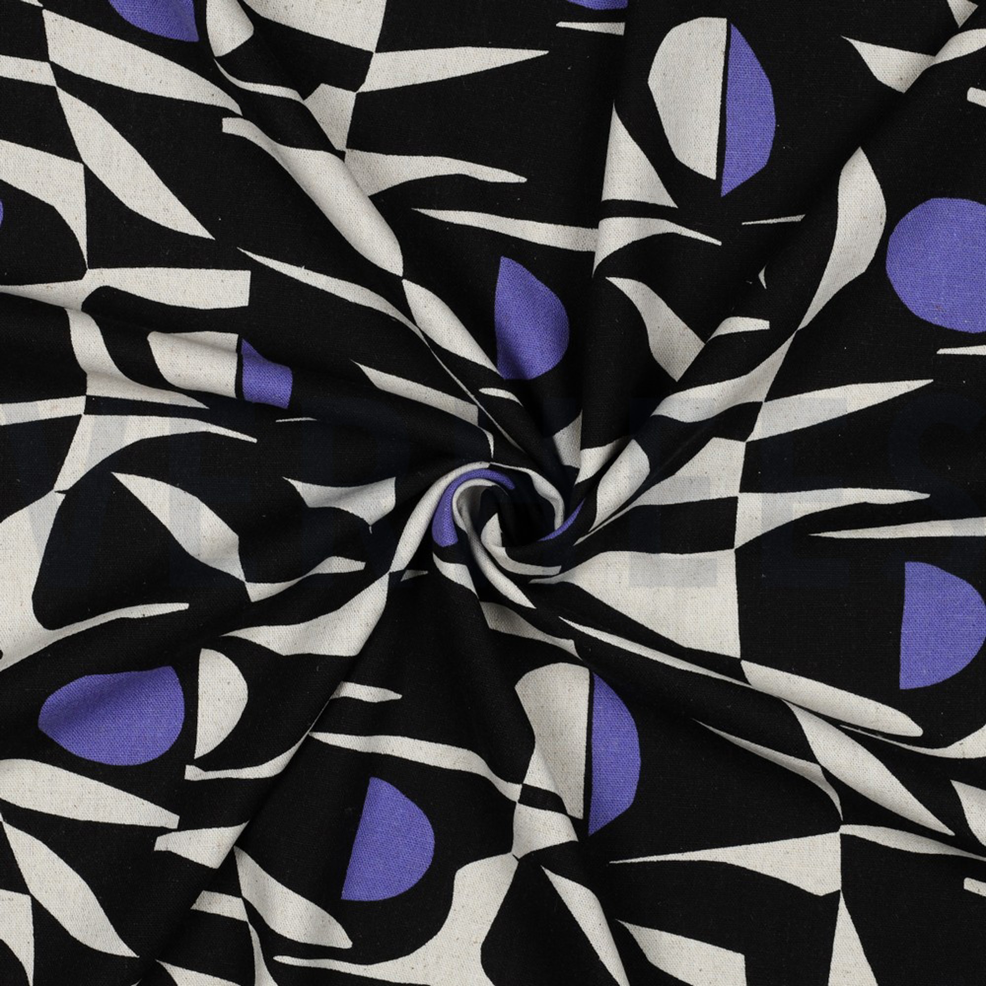 LINEN VISCOSE ABSTRACT BLACK/PURPLE (high resolution) #3