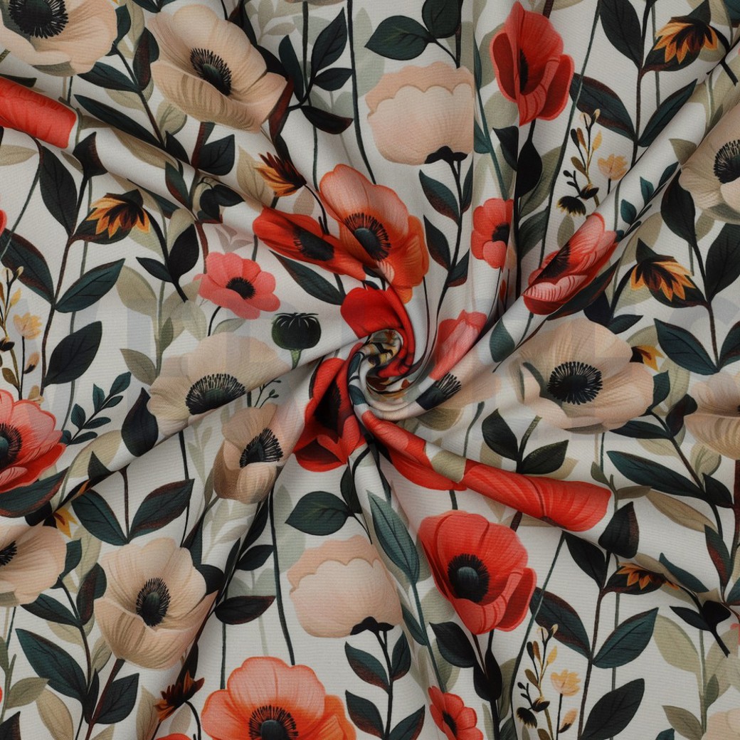 SOFTSHELL DIGITAL POPPIES OFF WHITE #3