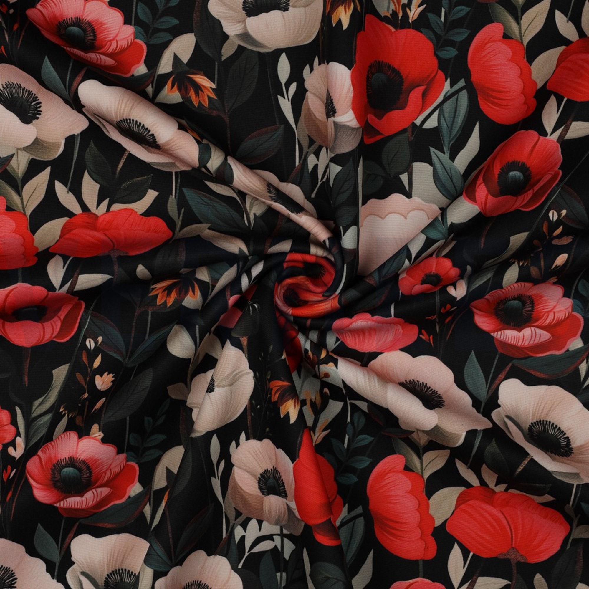 SOFTSHELL DIGITAL POPPIES BLACK (high resolution) #3